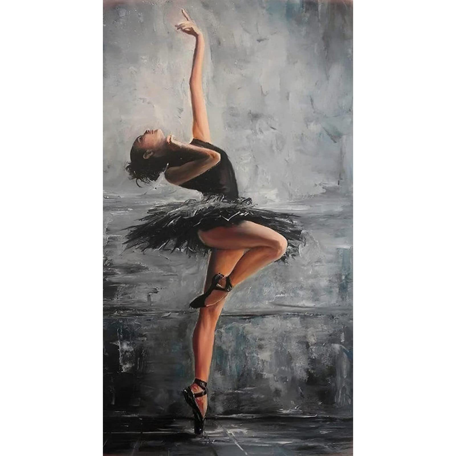 Poster Danse Cygne Ballet Noir Sur Toile - Poster Esthétique 40x60 Cm Pour Chambre Salon - Décoration Murale Moderne