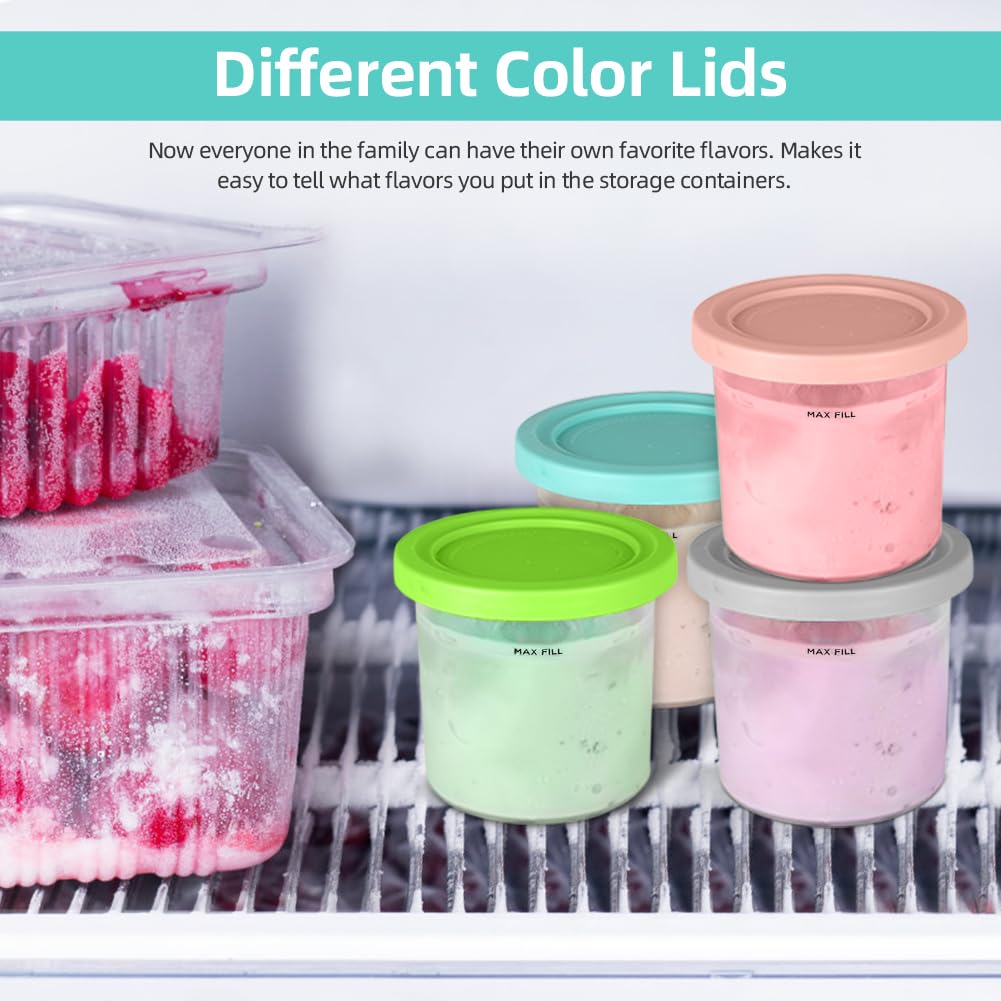 OFFCUP 4 Pack Reusable BPA-Free Ice Cream Pints Containers, 16oz, Compatible with NC301, NC300, NC299AMZ - Image 4