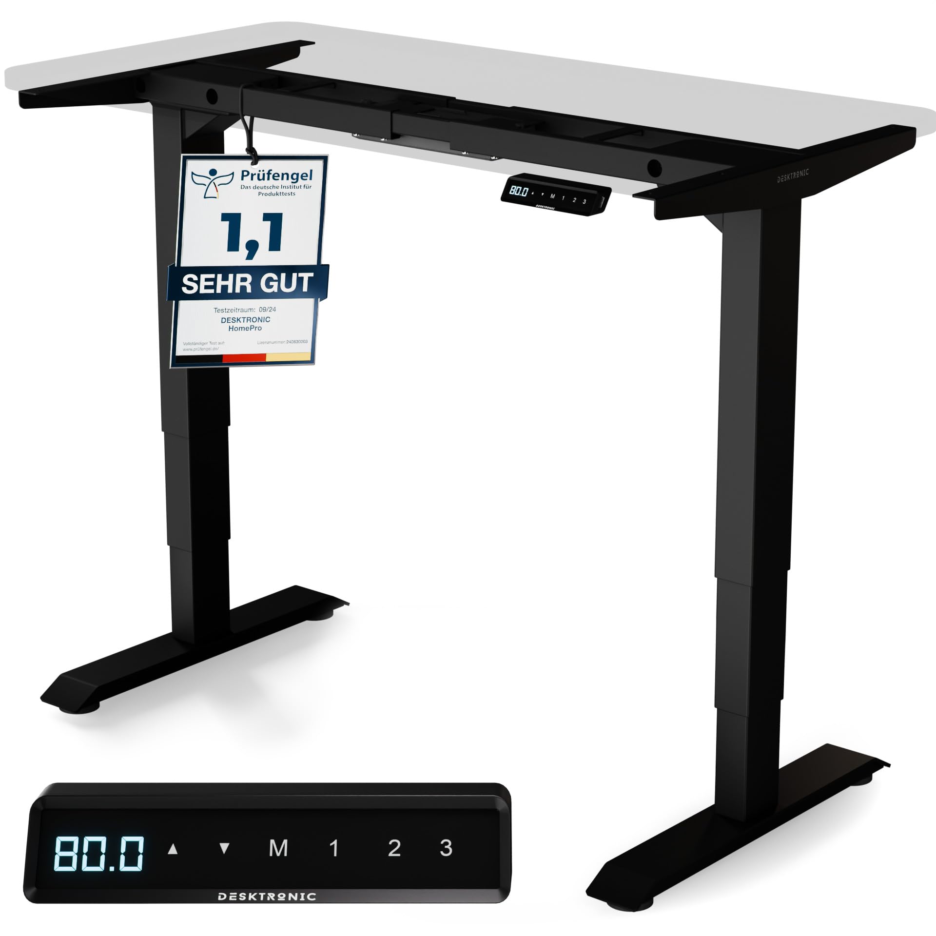 Desktronic HomePro Höhenverstellbarer Schreibtisch Gestell - Schreibtisch Höhenverstellbar Elektrisch mit Flüsterleisem Dual-Motor & Touchscreen - Hohe Tragfähigkeit - Stehtisch