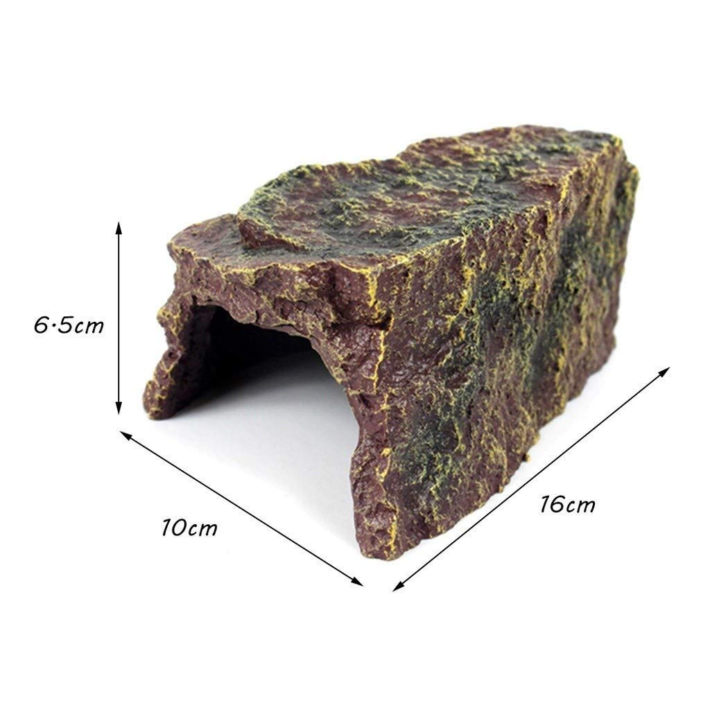 Simulato nascondiglio in Grotta, Scatola per caverna per rettili Decorazione per Angolo Habitat Lucertola Serpente Nascondigli per Tartaruga Scatola per rettili Accessori Ornamenti