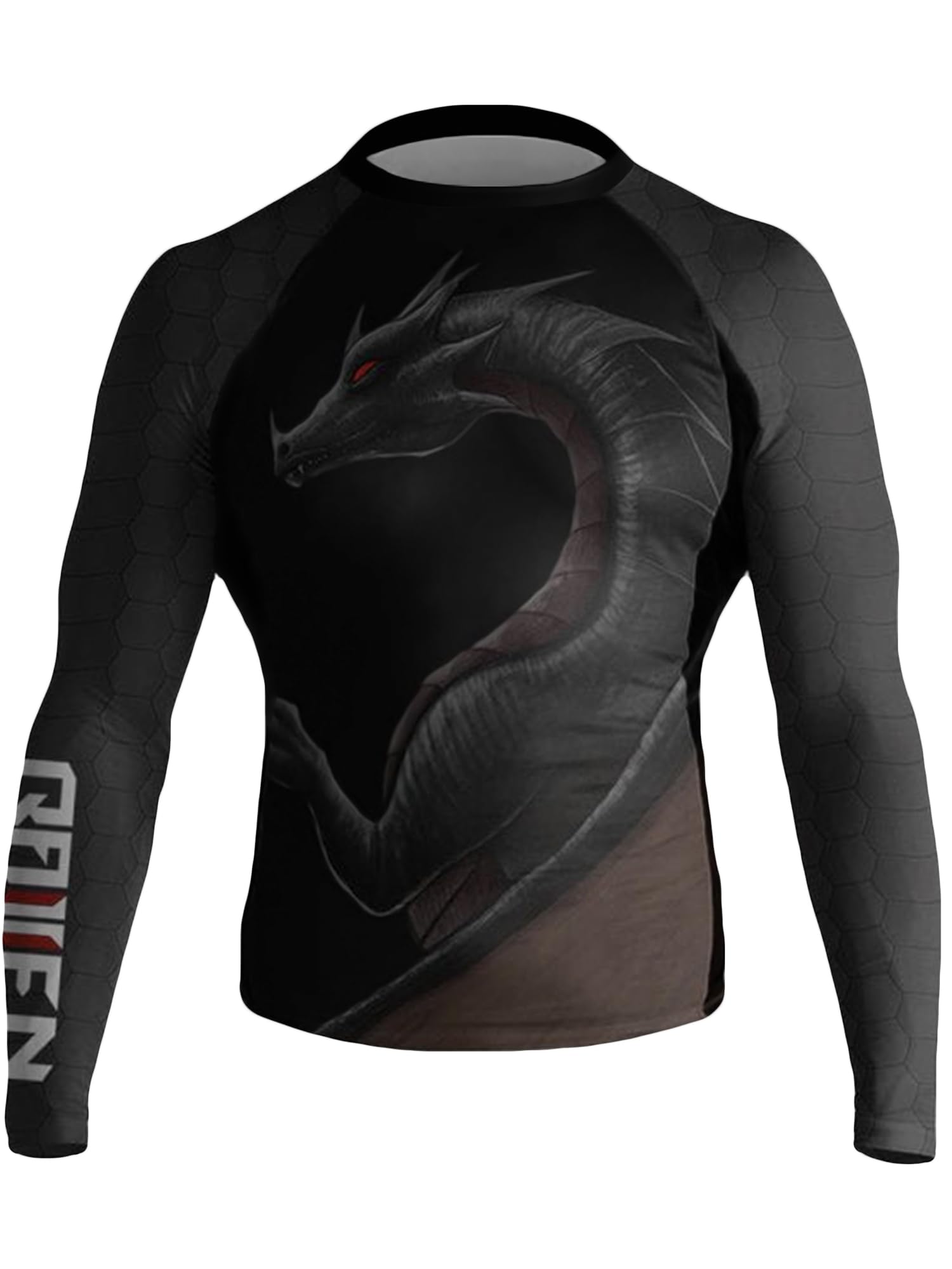 Raven Fightwear Dragons - Rash Guard da uomo per Jiu Jitsu, per arti marziali miste