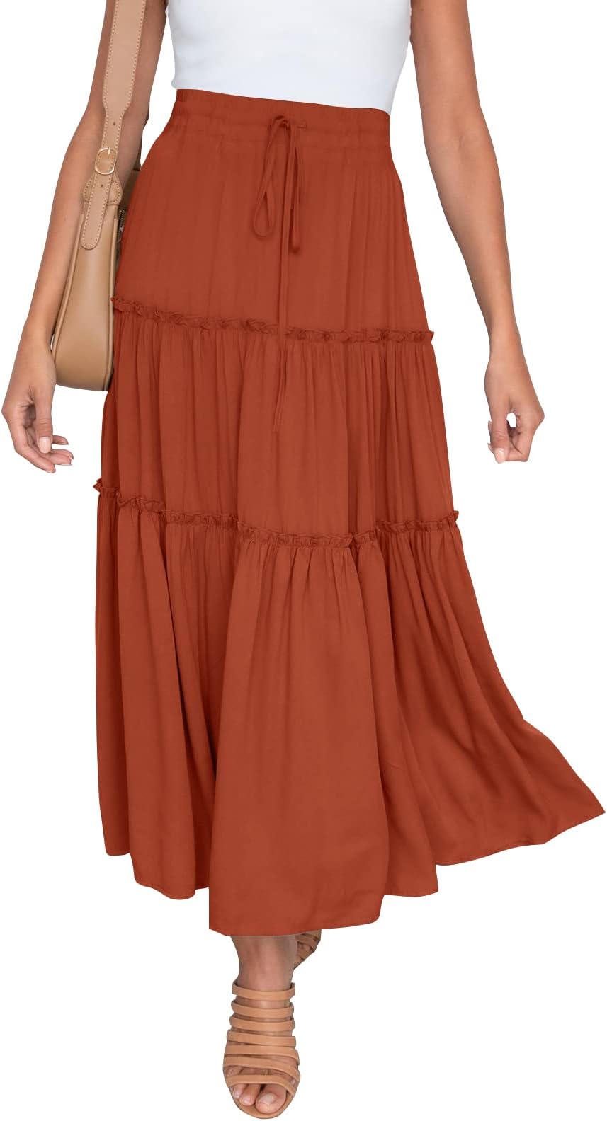 Rust colored maxi skirt Clearance
