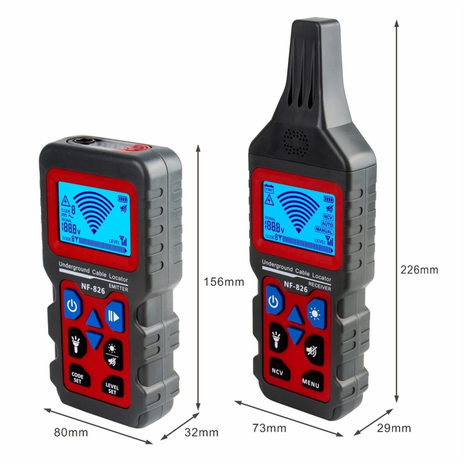 Probador de fibra, Tracker Wire Tracker Tracker Portátil Líneas telefónicas Localizador Localizador de cables subterráneos Detector Finder profesional Cable NF-826,Multifunción