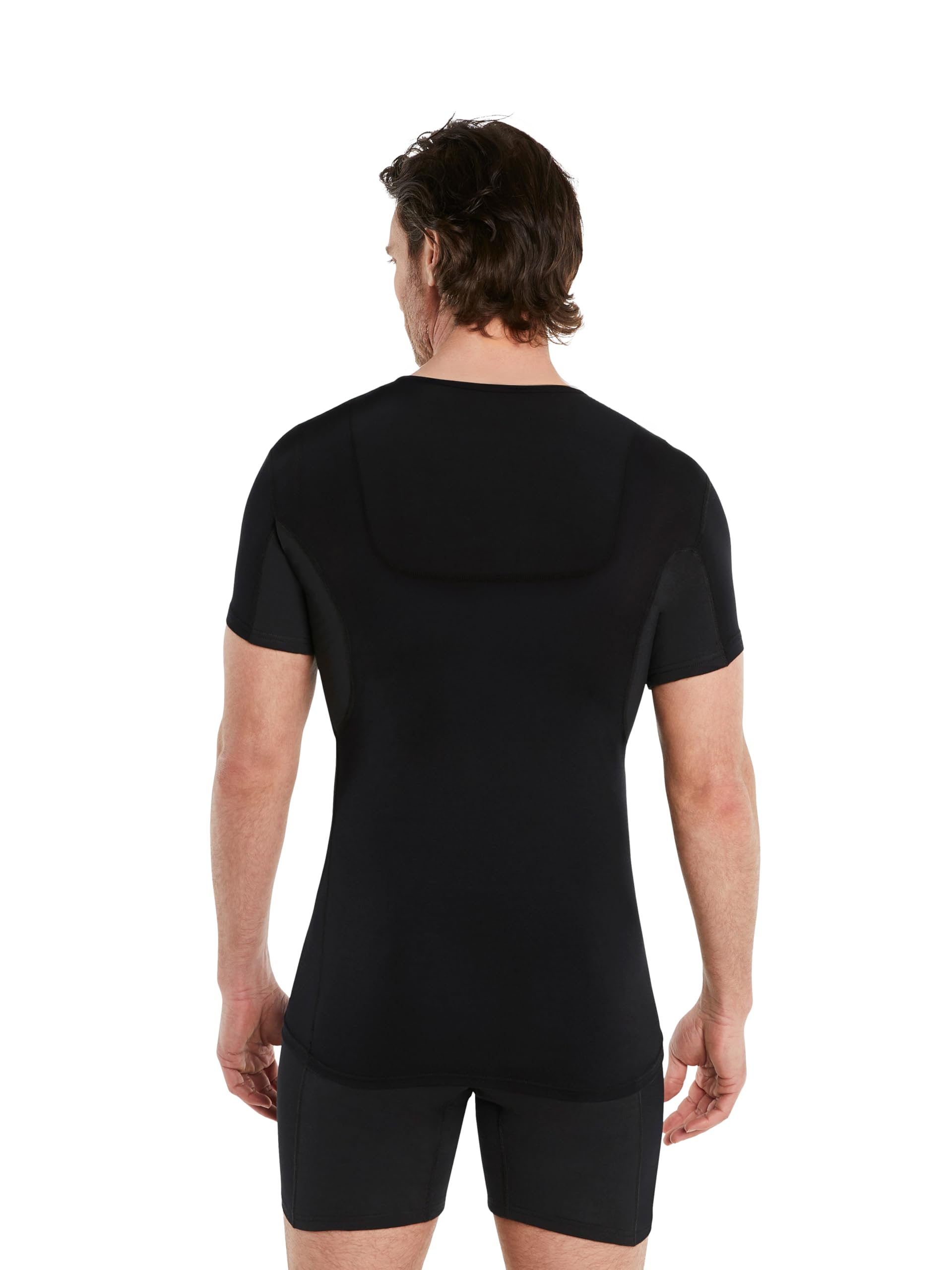 FINN Anti-Schweiß Shirt Herren mit V-Ausschnitt und Rücken-Einsatz – Unterhemd gegen Schwitzen mit Achselpads – 100% Schutz vor Schweißflecken und Geruch