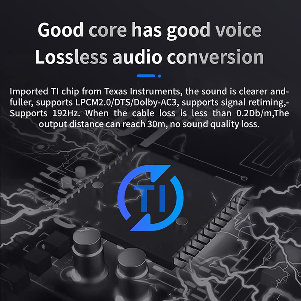 RSGK Convertitore in Fibra Coassiale 5.1 HD, Toslink da SPDIF a Toslink Coassiale O Toslink da Fibra Coassiale a Coassiale per TV HD Lettore Dvd Blu-Ray Amplificatore Soundbar per Altoparlanti