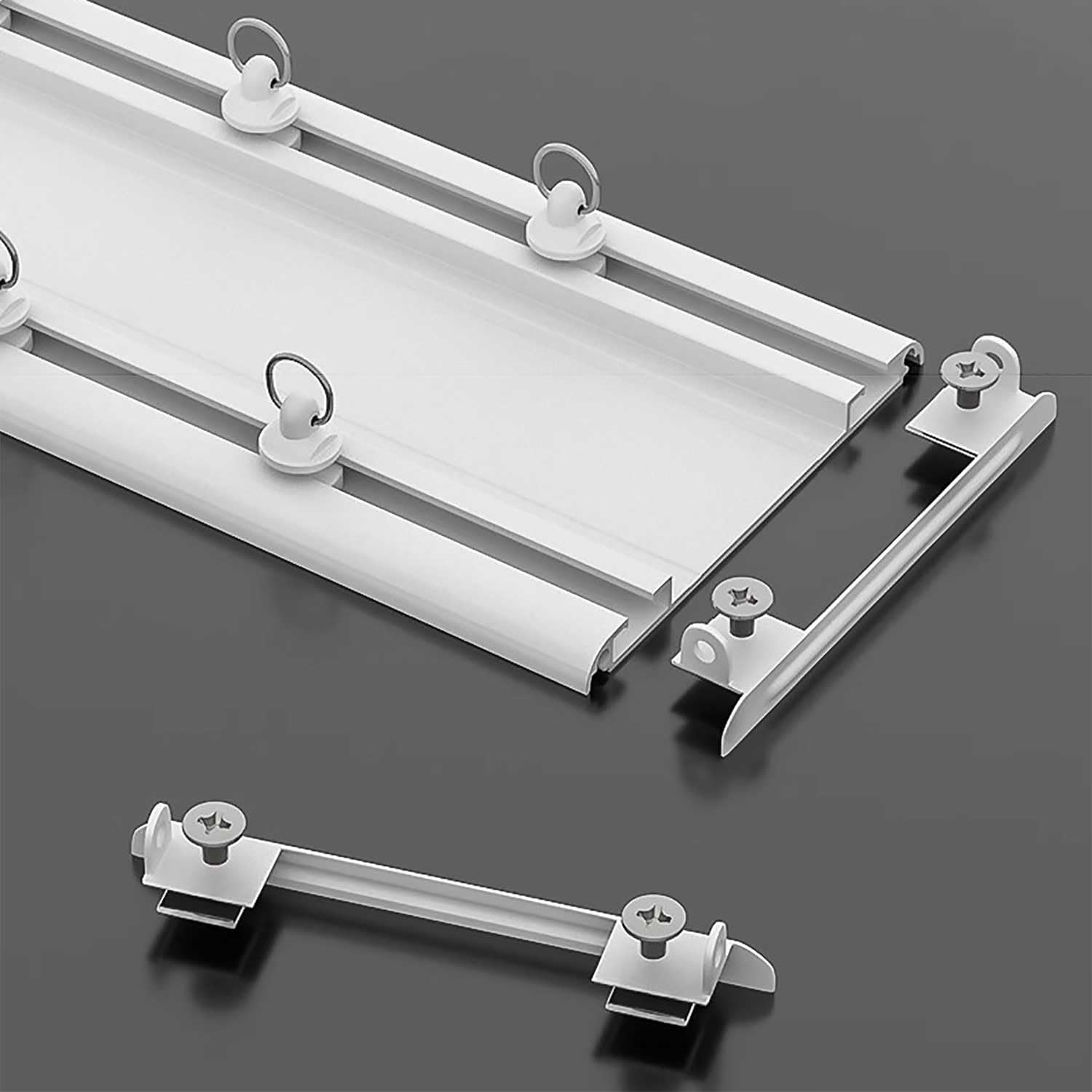 Ultra-Thin Aluminum Alloy Double Curtain Track - Heavy Duty Ceiling Rod for Living Room & Bedroom - 300cm (9.8ft) White Door Curtain Solution