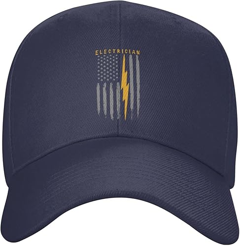 Zusolf Gorra de béisbol de electricista estadounidense con bandera de Estados Unidos