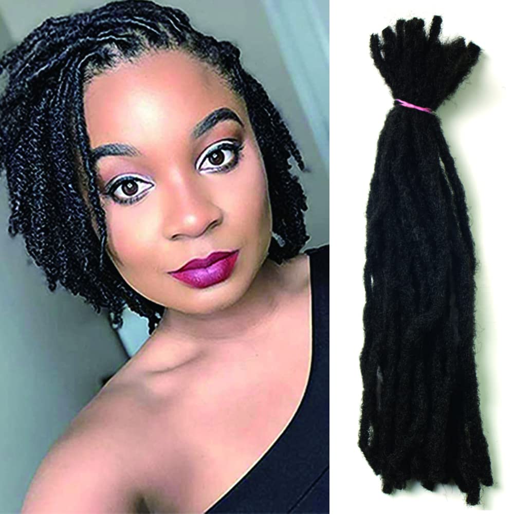 Kinky Hair Dreadlock Extensions Needle 100 Hair Full Handmade Locs Hair Extensions