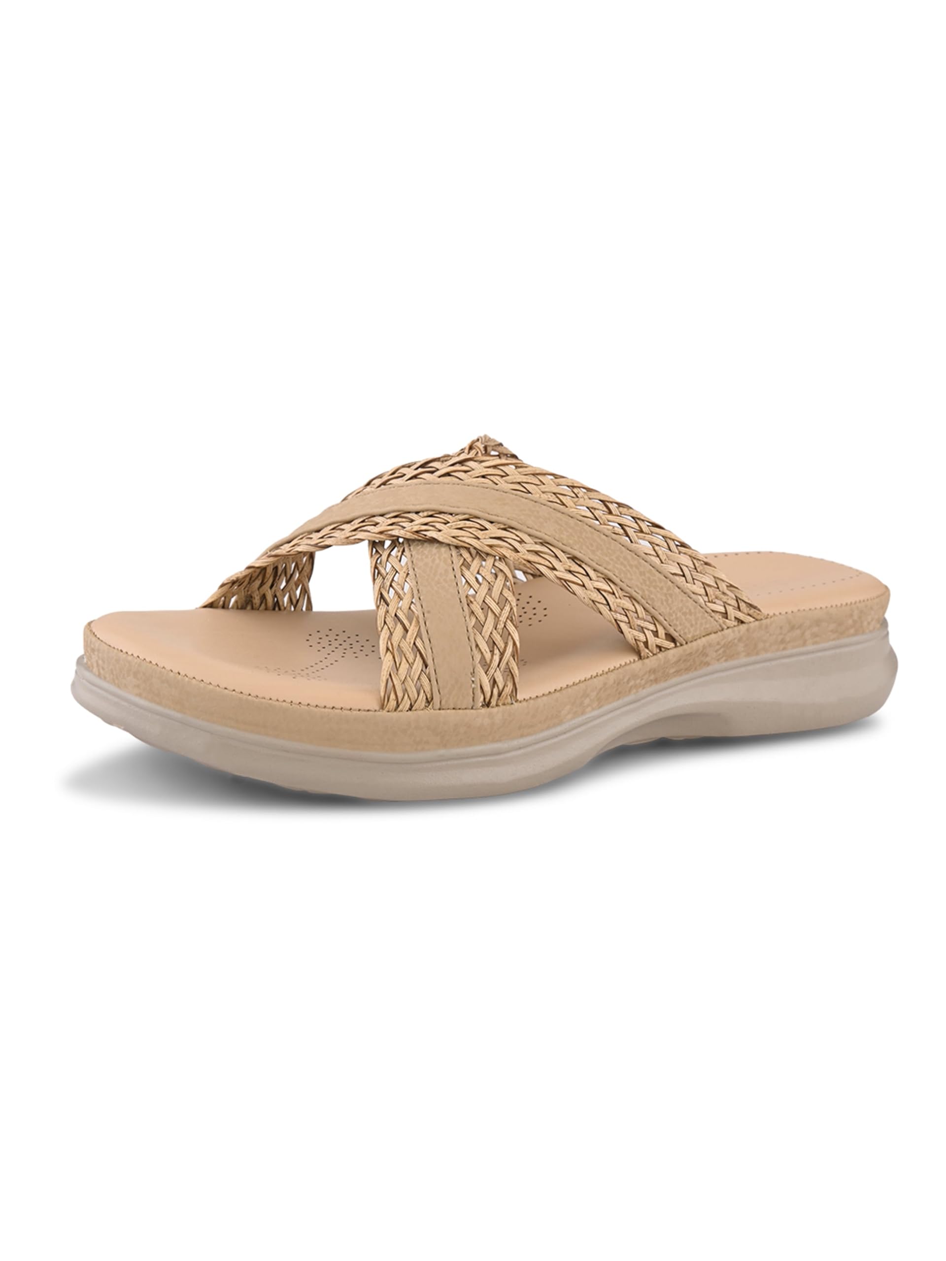 xe looks Women’s Braided Cross Strap Slip-On Flats | Soft Cushioned Comfortable Footwear for Women & Girls-picture-50