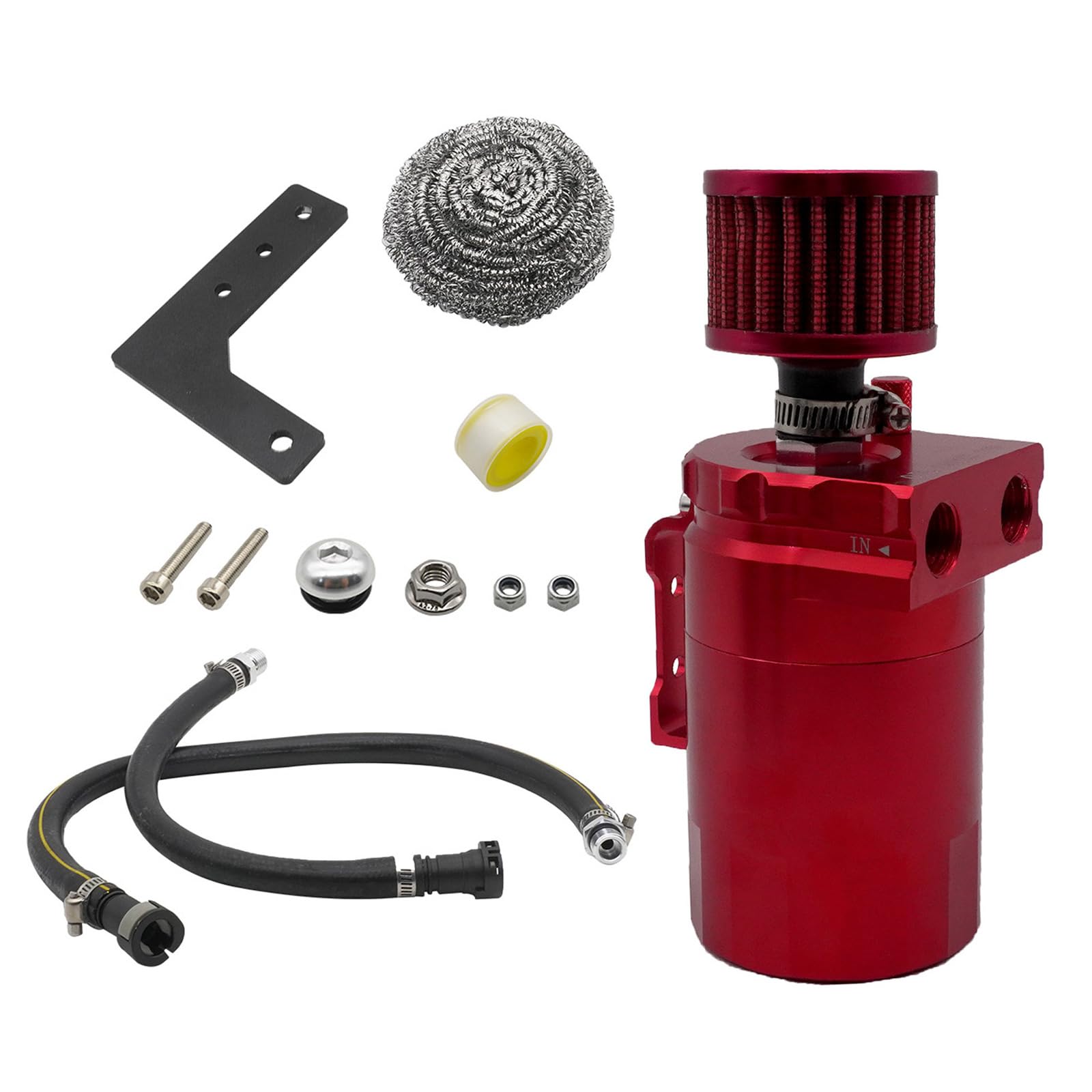 ETAWDE 350ml Universally Aluminum Oil Separator Catch Can with Breather Filter Baffle Tanks Reservoir Auto Accessory