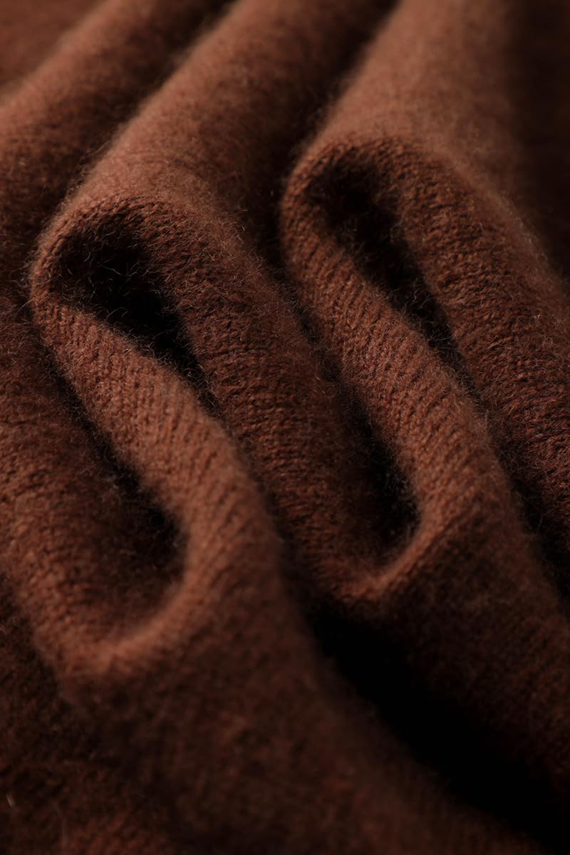 E-girl Maglione da donna 95% cashmere con colletto alto, a maniche lunghe, in lana cashmere, tinta unita, rilassato, sottile, MZ2221
