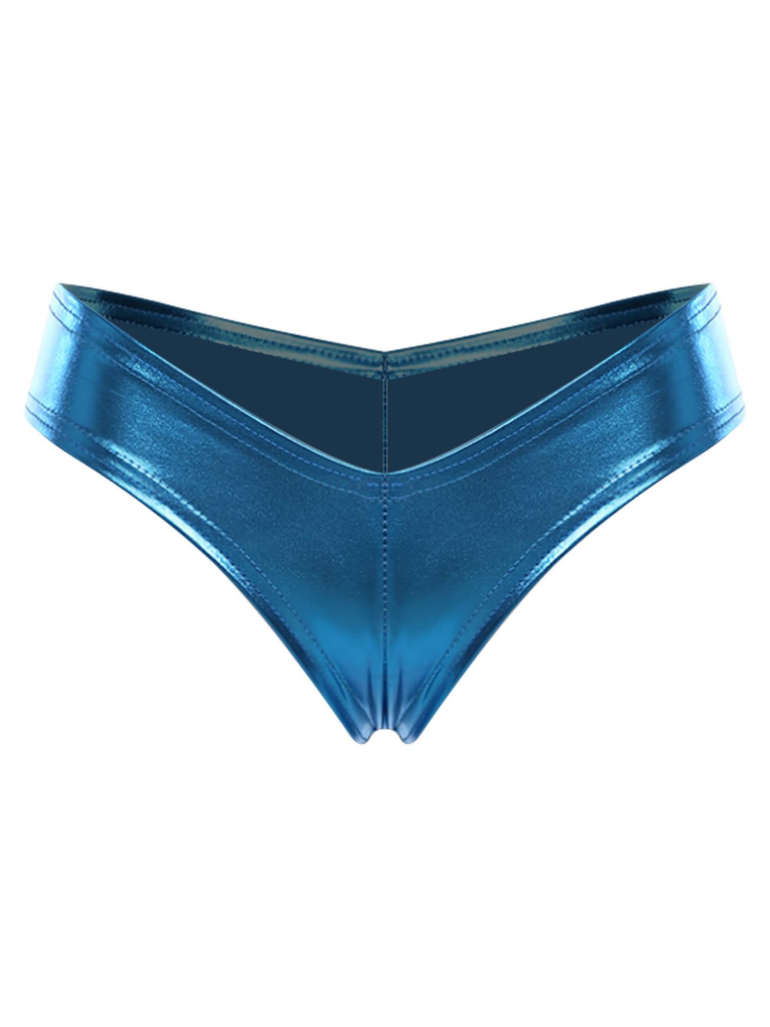 Women's Shiny Metallic Sexy Underwear Mini Booty Cheeky Shorts Bikini Bottoms Stretch Lingerie