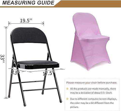 Miniatura 4 de ManMengJi Fundas para sillas plegables de elastano, 6 unidades, color lavanda, fundas universales para sillas ajustables para bodas, fiestas,