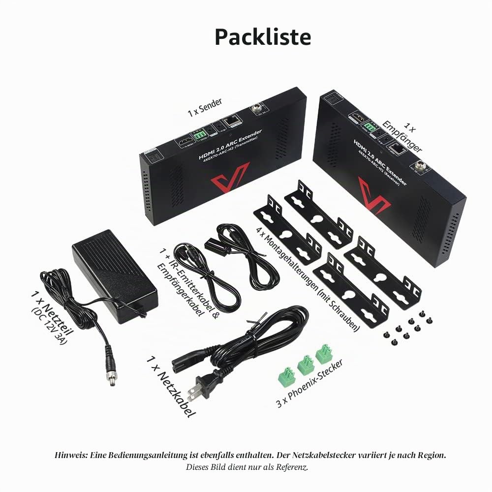 AV Access 4K ARC HDMI Extender (HDBaseT) bis 70m/230ft, UHD 4K@60Hz mit HDR10 & 3D Effekt, S/PDIF Audio, Audio Return Channel, EDID Management, HDCP 2.2, 2-Wege PoC + IR + RS232, über Cat 5e/ 6/7