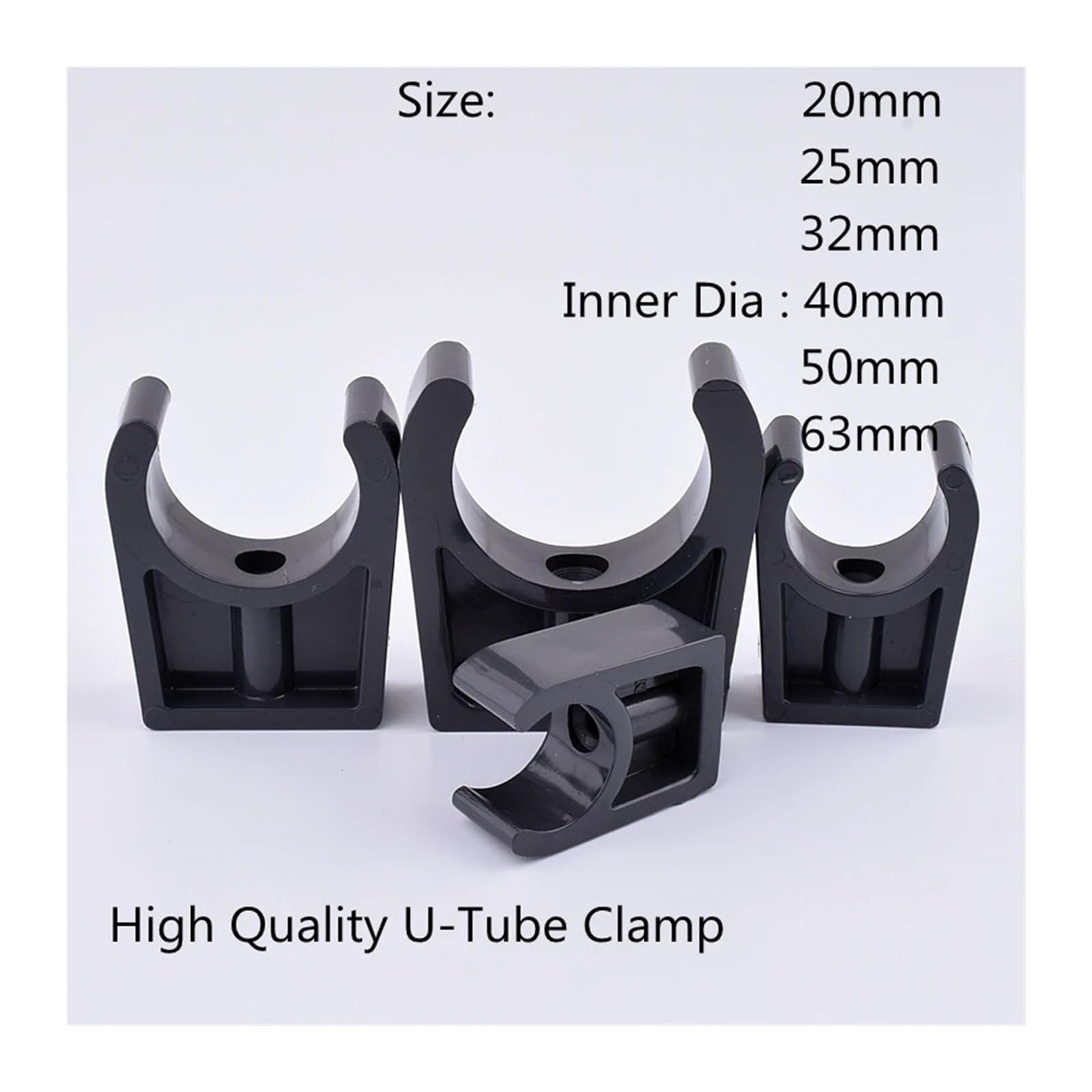 Fascette per tubi in PVC, Morsetto for tubo dell'acqua in PVC PPR PC PE 20-63mm Confezione da 1-20 pezzi Connettore for irrigazione giardino(Inner Dia 40mm,5pcs)