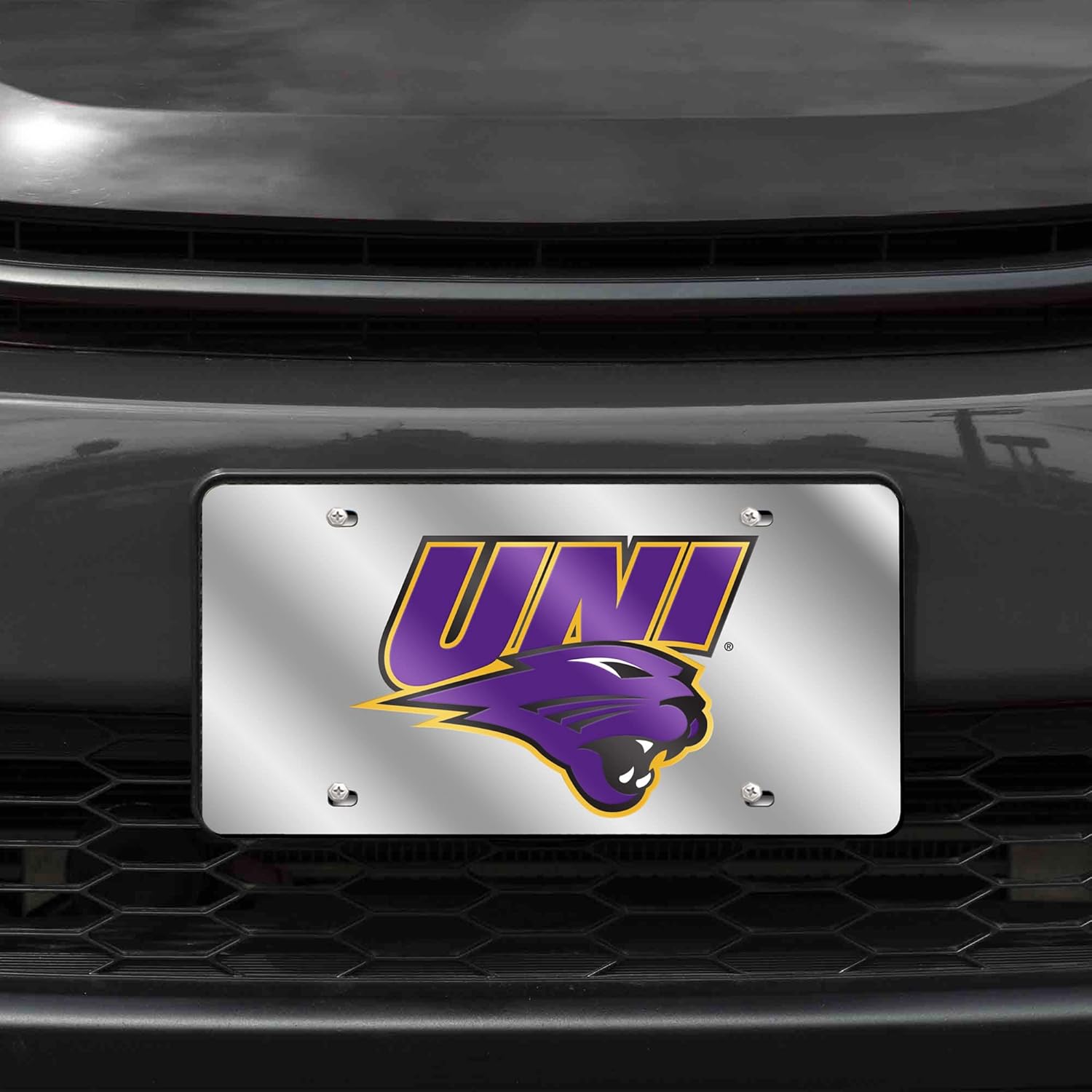 Rico Industries NCAA Northern Iowa Panthers Laser Inlaid Metal License Plate Tag