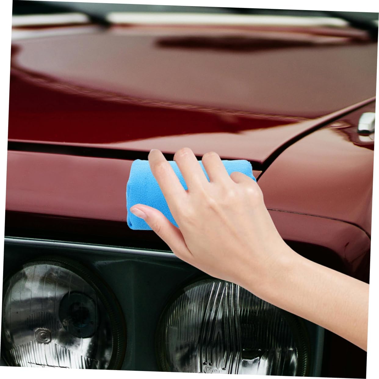 Ciieeo 2pcs Fine-Textured Car Sponge Pads Crystal Coated Applicator Pads for Car Waxing Detailing