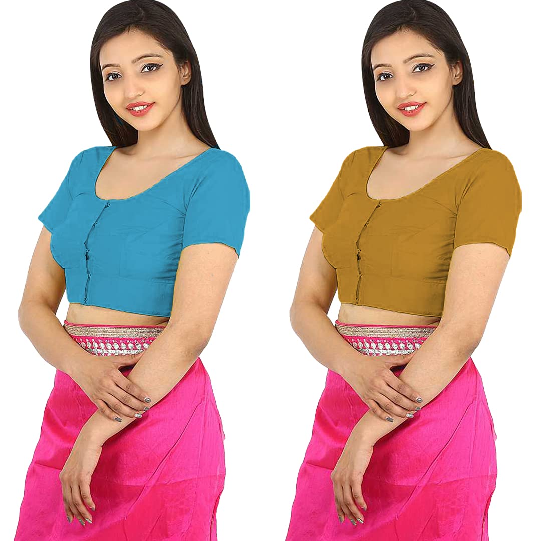 namita Women's Rubia Cotton Solid Half Sleeve Blouse-picture-14