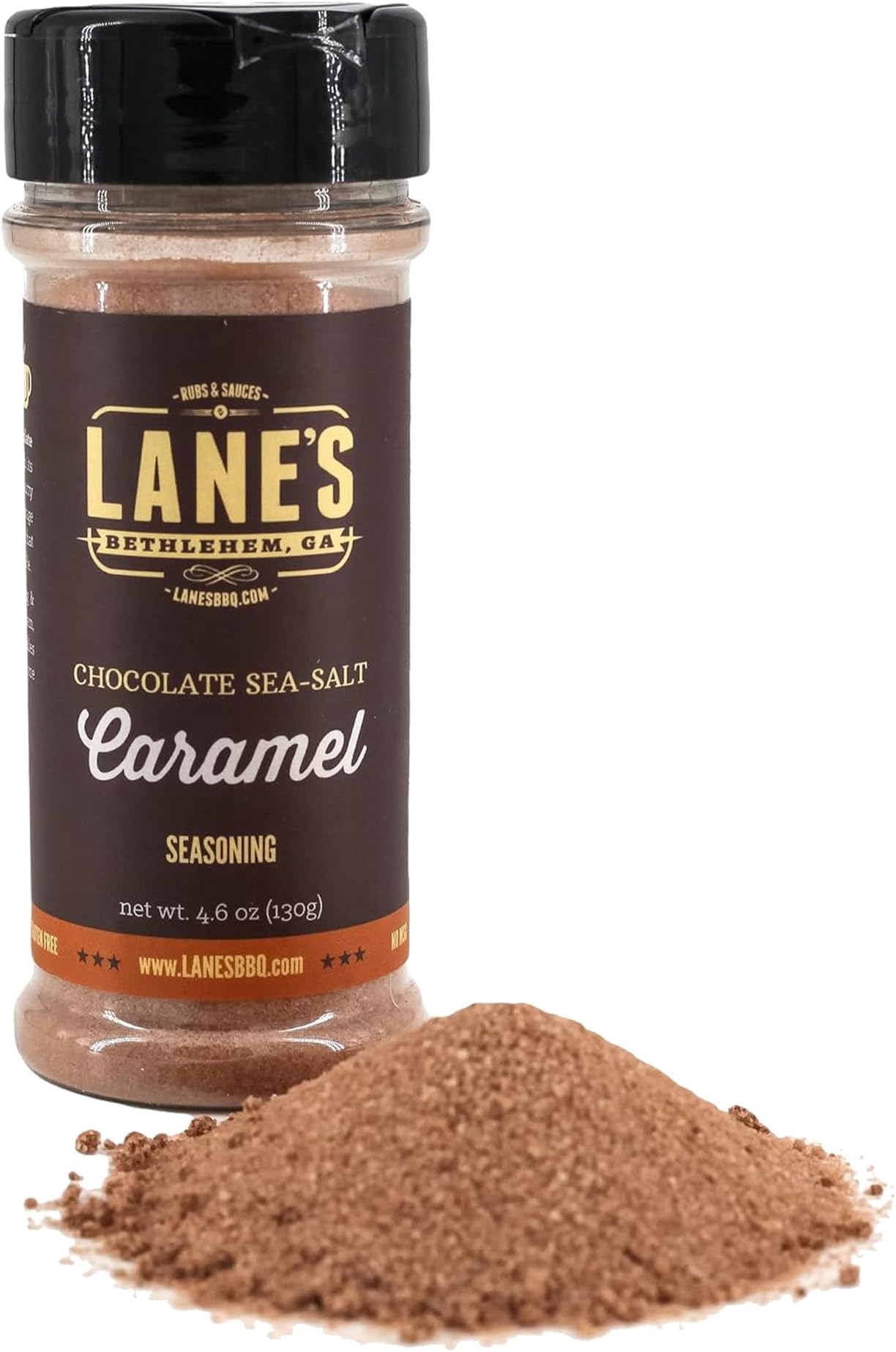 Lane's Chocolate Sea-Salt Caramel Seasoning, All-Natural Sea Salt Caramel Chocolate Seasoning for Cake, Hot Beverages & Popcorn Flavoring Seasoning, No MSG, No Preservatives, Gluten-Free, 4.6 Oz