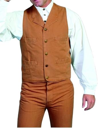 Cotton Canvas Vest Big and Tall Brown 