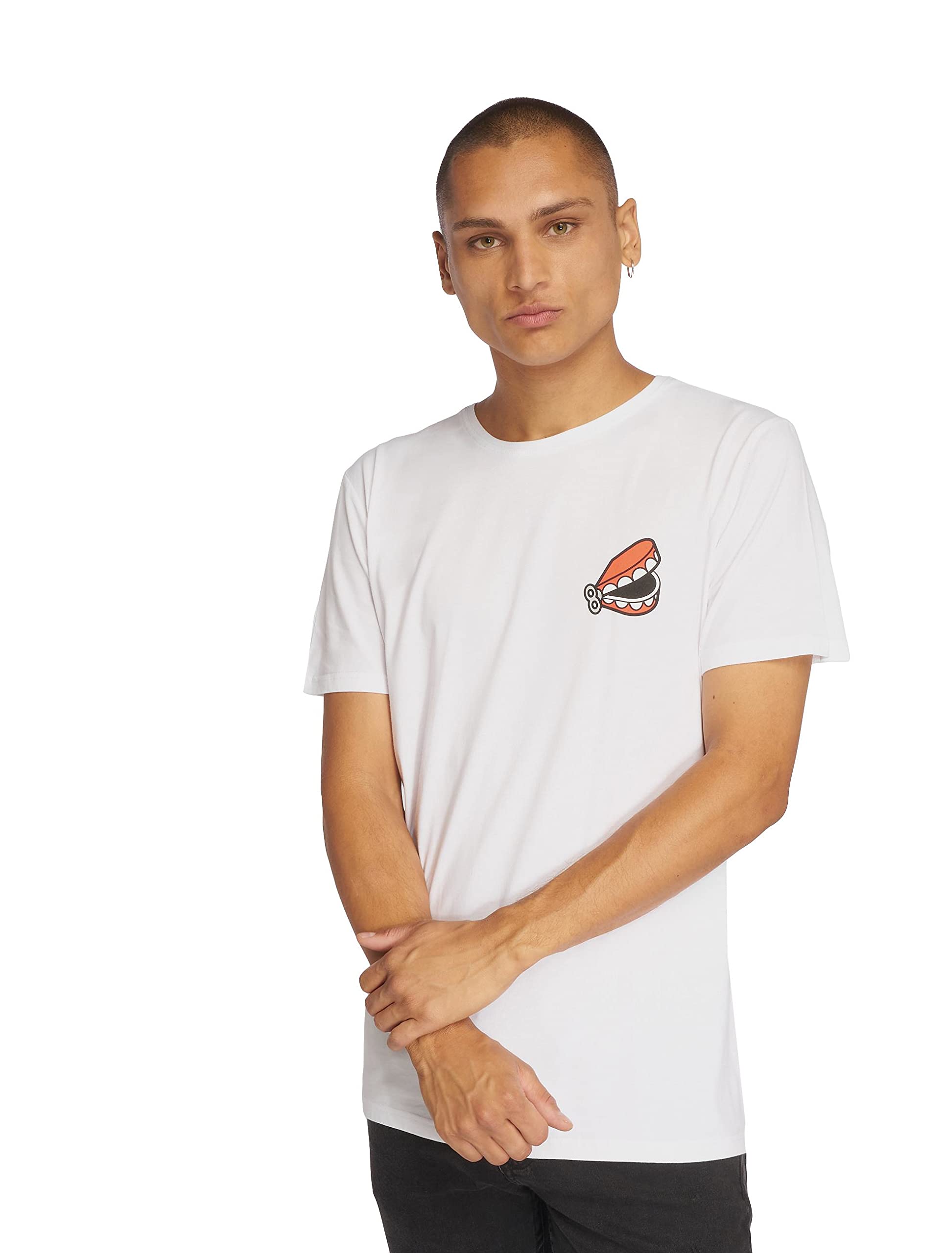 MERCHCODE Men's Comic Joker T-Shirt, White, L