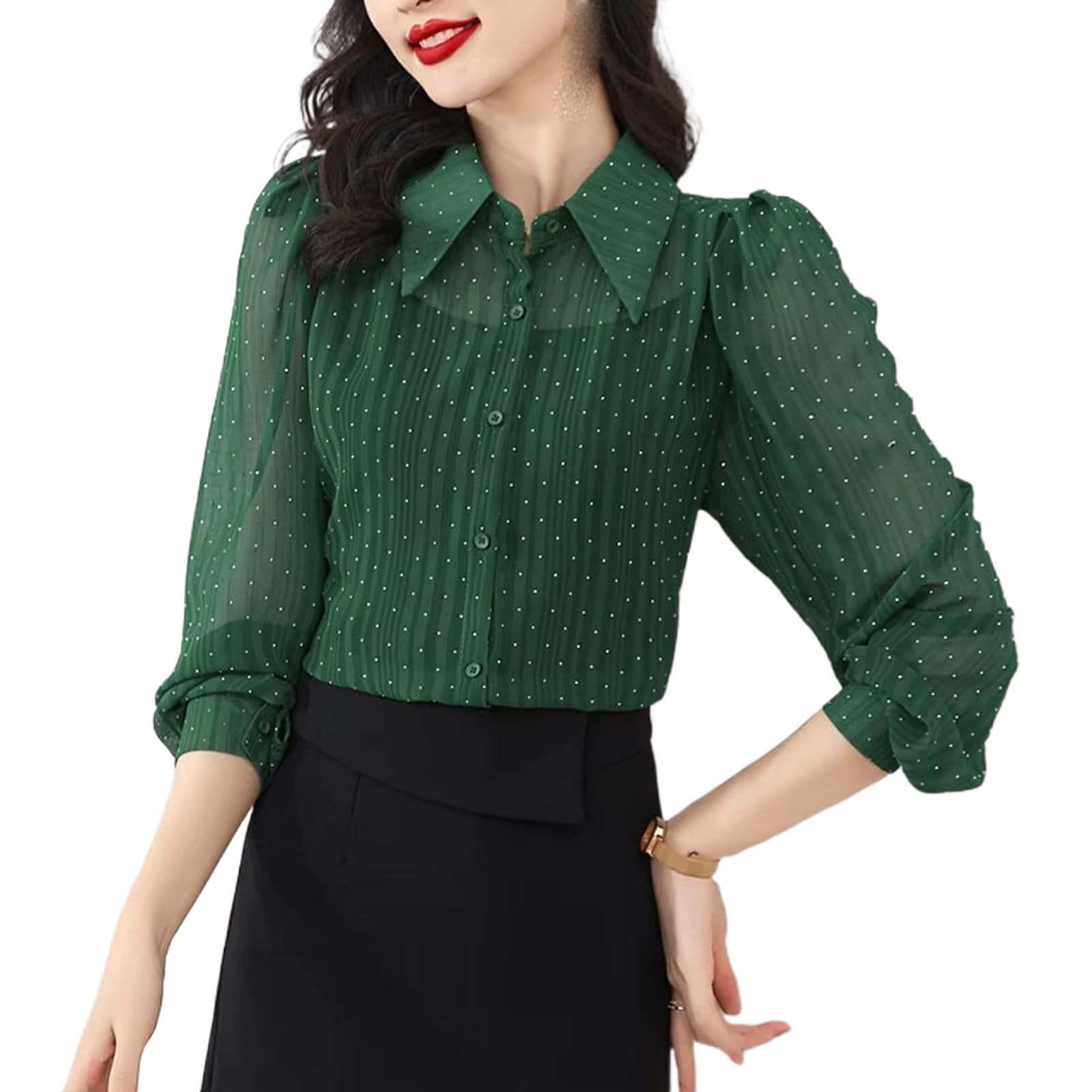 Chemise en maille fine anti-transpiration haut d'été ample - 8