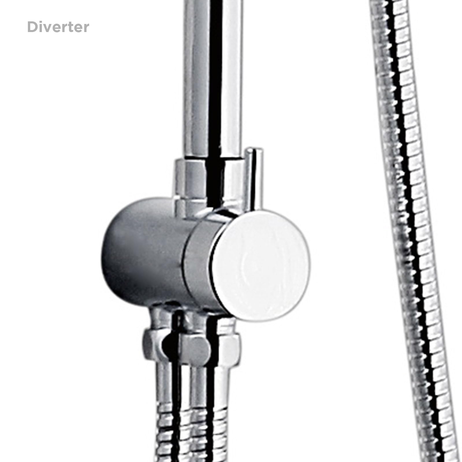 K2O Columna de Ducha sin Grifo Chillout Valley 96,5 cm Diseño Redondo de Acero Inoxidable con Rociador y Ducha de Mano