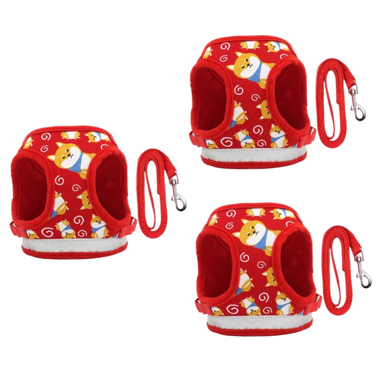Didiseaon Chaleco con Diseño De Dibujos Animados para Perros Pequeños 3 Unidades Correa De Cómoda Suministros para Mascotas Correa De Tracción para Perros