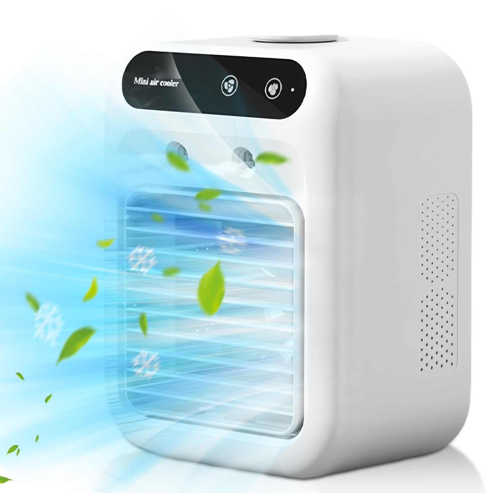 Mini Condizionatore Portatile, Raffreddatore d'aria Portatile, Ventilatore Ricaricabile USB Evaporazione Depuratore con 2 Modalità, Climatizzatore Silenzioso per Casa Ufficio(White)