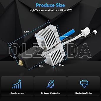 Elegoo Neptune 4 Plus/Neptune 4 Max Ceramic Printhead Extruder Hot End Kit Heater Block Heat Cartridge Thermistor with 2 Hardened Steel Nozzles 0.4mm+0.6mm