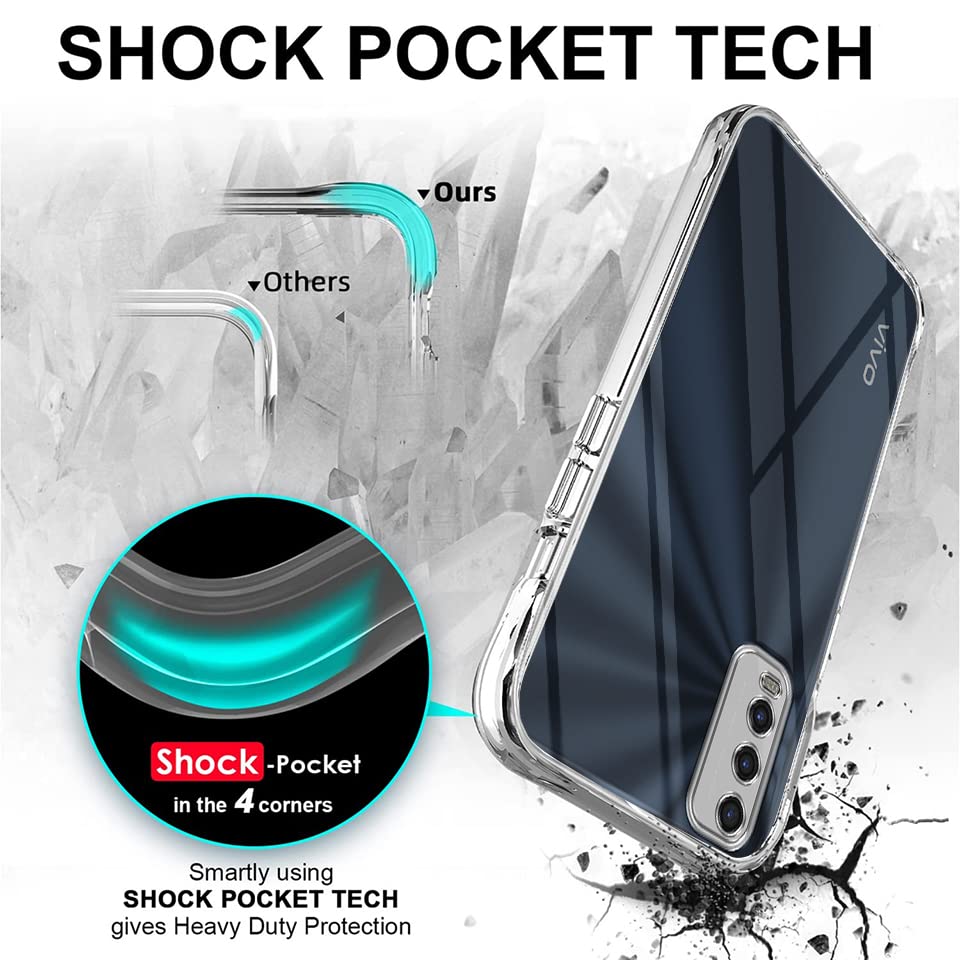 Image of Jkobi Back Cover Case for Vivo Y11s (Silicone Crystal Clear | Pure Camera Protection | Soft and Flexible for Charger and Headphone sockets | Shockproof Bumpers | Transparent)