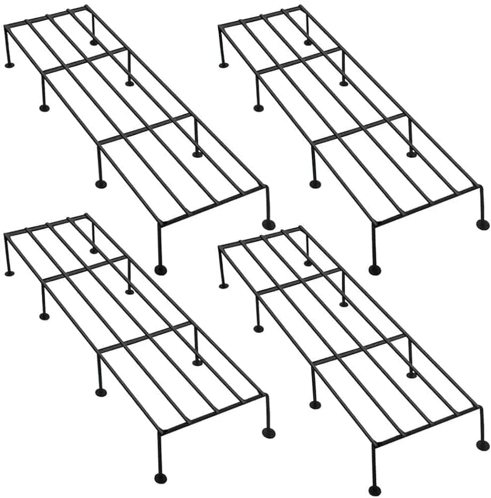 POWER HANDICRAFTS Metal Plant Stand for balcony (Set of 4 Black) | Planter stand for living room - 24 inches | Pot stand for outdoor & Indoor plants (B0D62M4JSC) Amazon Price History, Amazon Price Tracker