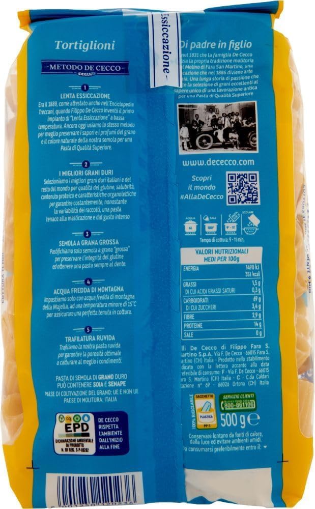 Italian Gourmet Tortiglioni N°23 12 x 500g + Polpa offerte