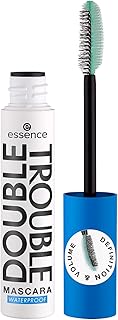 essence | Double Trouble Mascara Waterproof | 2-in-1 Fiber & Elastomer Brushes | Curling, Defining, Lengthening & Longlasting | Vegan & Cruelty Free | Made Without Parabens, Oil, & Microplastic Particles