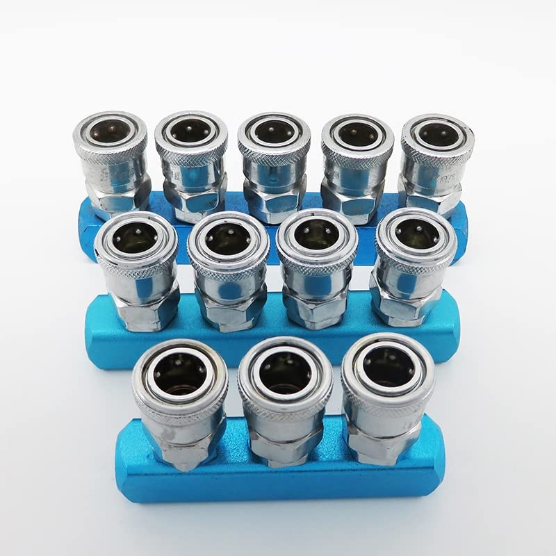 Miniatura 8 de Othmro 2 unids 12 "9 vías 12 puertos hierro manguera de aire en línea divisor de bloque colector, compresor de aire neumático, montaje de colector