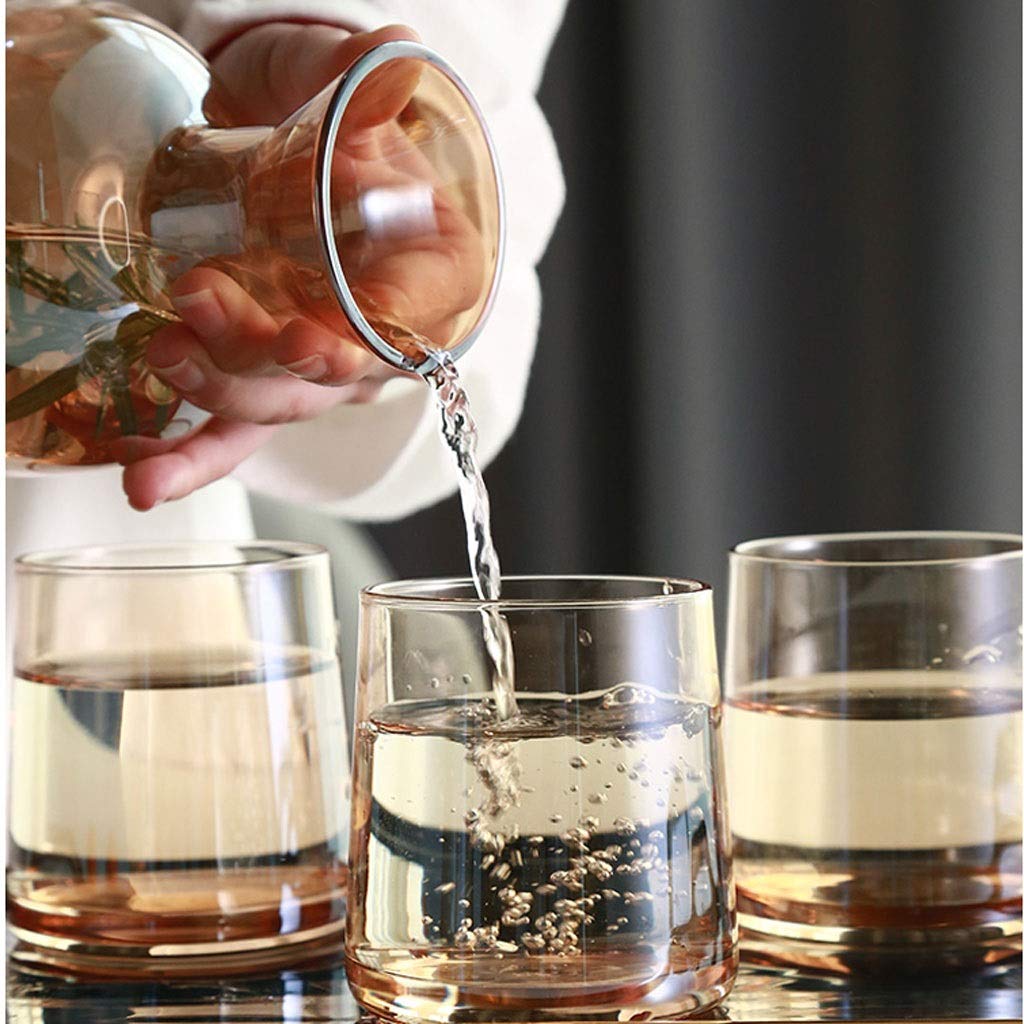 Botellas de agua con tiempos de bebida Cristal única botella grande de agua Garrafas Con Tapa superior jarro jugo Servir frío imán de Té helado de agua Partes de picnic (5 PC) Home Restaurant Hot