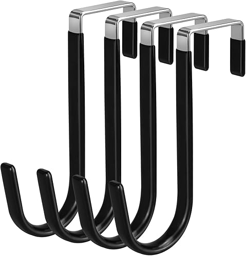 Ganchos para colgar sobre la puerta, paquete de 41020 ganchos de puerta, superficie de goma blancanegra que evita arañazos para colgar en la puerta,