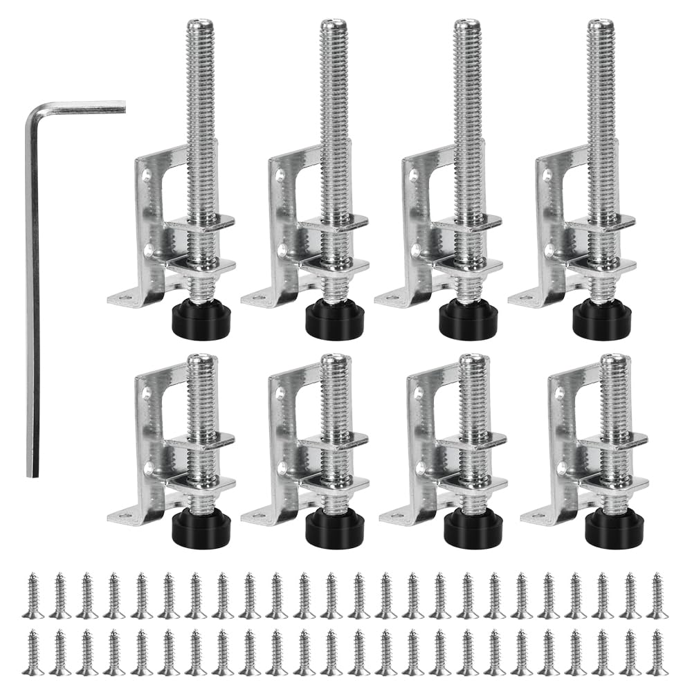 YBCCBY 8 PCS M10 Heavy Duty Leveling Feet 58/108 mm Adjustable Furniture Leveler Feet Height Adjustable Feet with 48 Small Screws