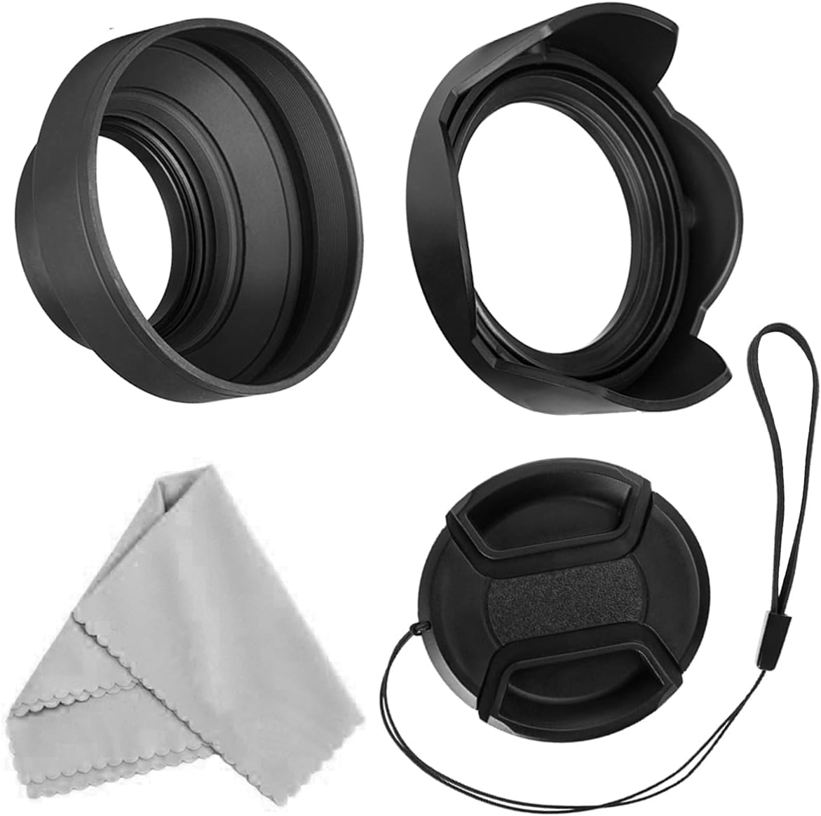58mm Lens Hood Set, Collapsible Rubber Lens Hood with