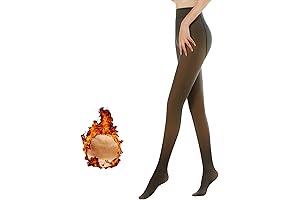 Women's Warm Pantyhose: Translucent, Fleece-Lined, High-Waist