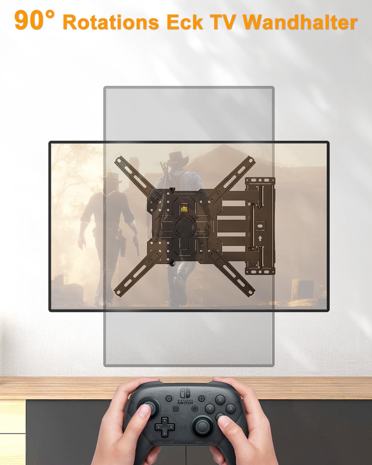 FORGING MOUNT TV Wandhalterung mit 1035mm Extra langem arm 26–65 Zoll TVs, Fernseher Halterung 180°drehbar,Neigbar,Vollbewegliche TV Halterung, MAX VESA 400 x400mm up to 35KG