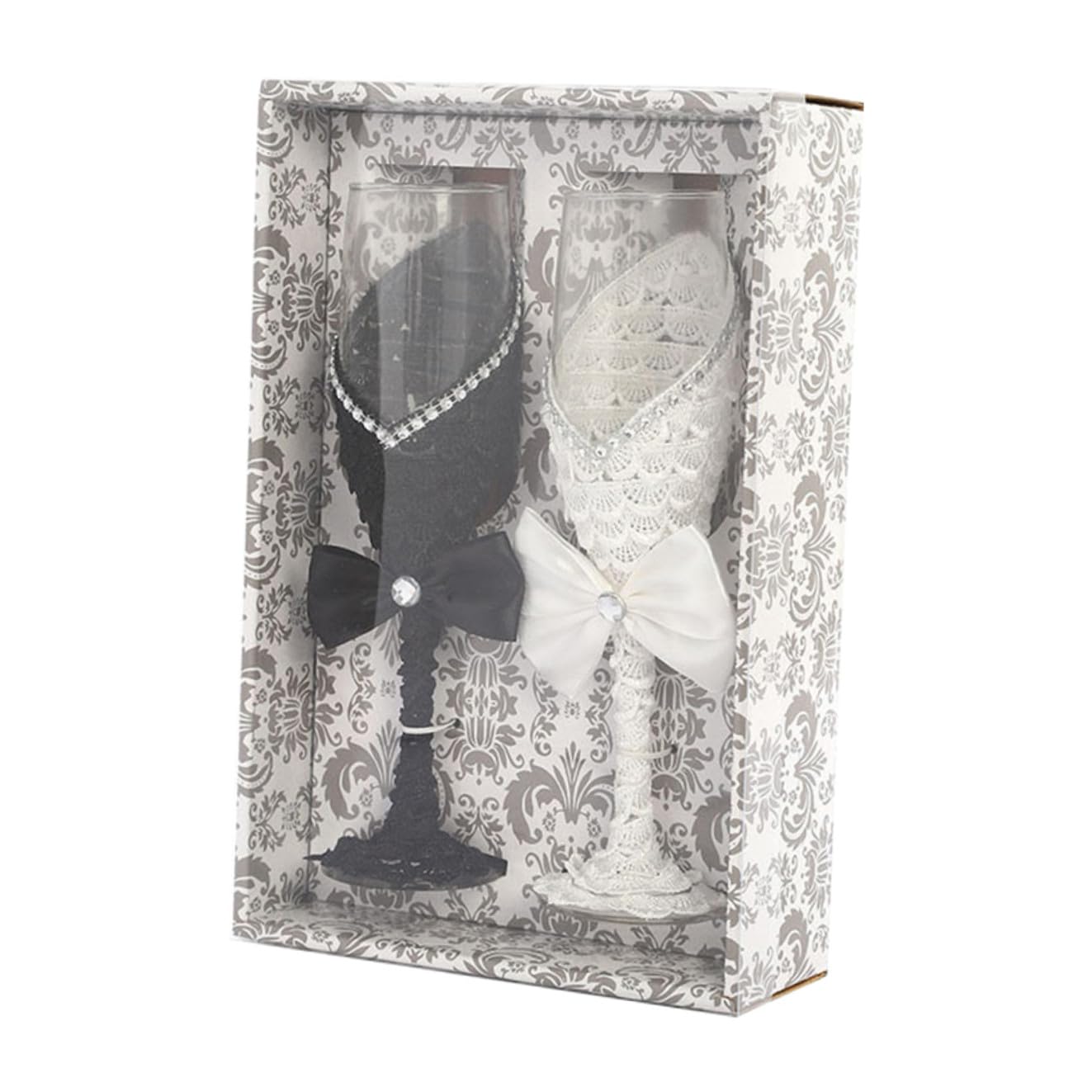 Mikinona 2piezas Copa de Vino Tinto Juego de Boda Copas de Vino para Fiesta Hechas de Cristal para Celebraciones de Matrimonio o Eventos Sociales