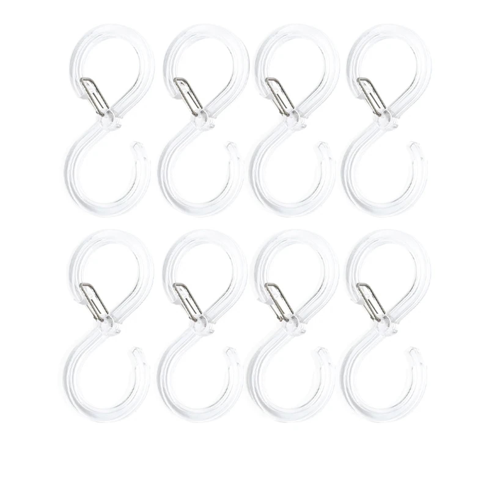 Hangers for Clothes Space Savers 48Pcs S Shaped Hooks Multipurpose for Kitchen Closet Door Rail Storage Organizer(Transparent)