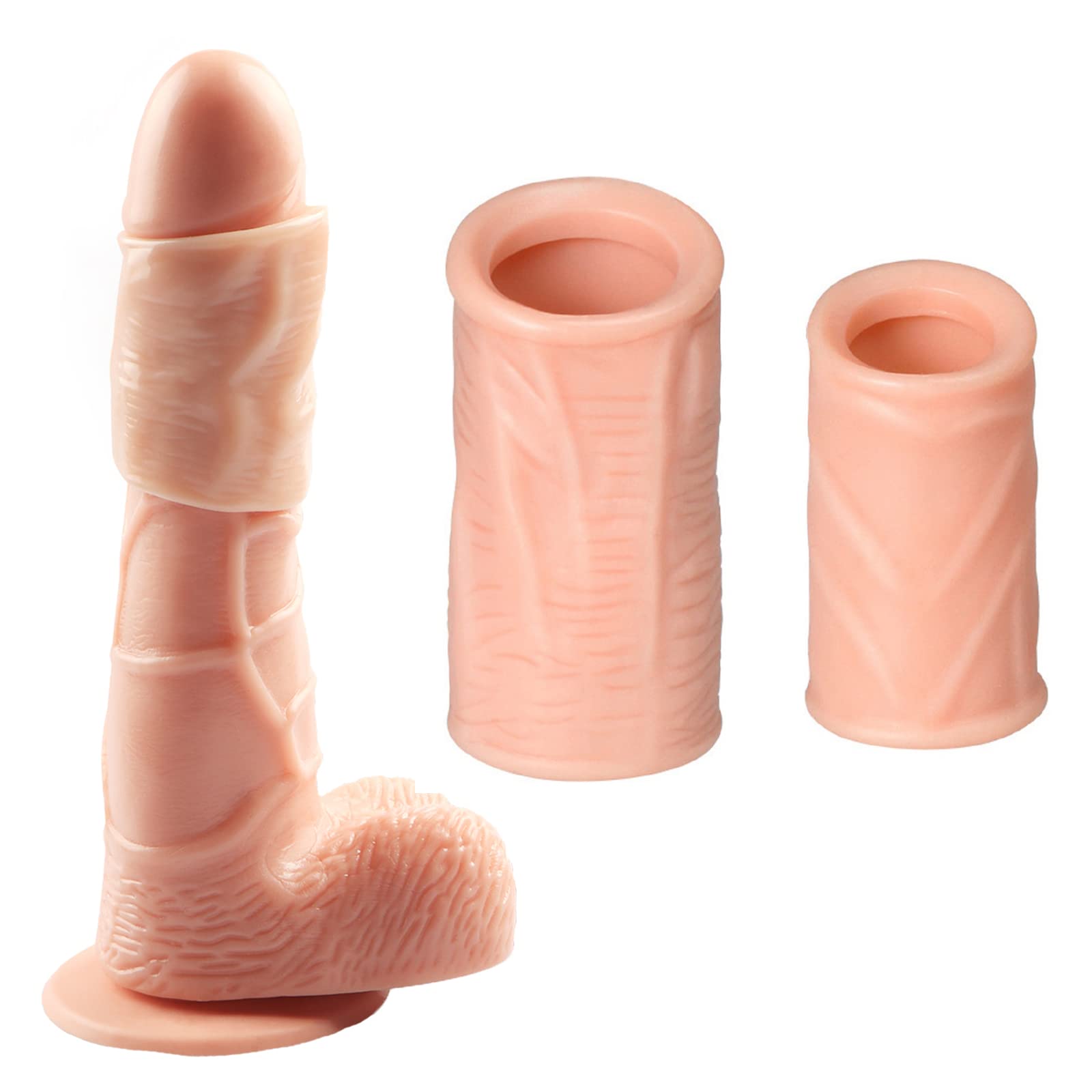 Adulti Dǐldồ Erồtismồ Manicotto Di Prolunga Maschio in Silicone Di Resistenza Kit Ortesi in Due Pezzi per Uomo Ṥvilûppâtorè Mán&Icá Del Pè&Nè Po&Mpâ Ingrânðimènto Âllûngâmènto Â Vûoto Ûomo Pè&Ni
