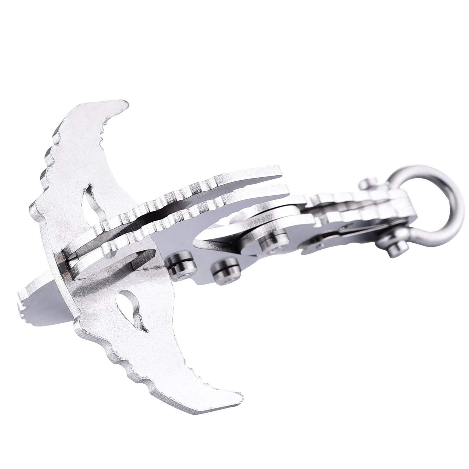 2-in-1 Stainless Steel Grappling Hook, Multifunctional Gravity Hook Climbing Claws Tool for Mountaineering Rock Climbing Adventure Survival