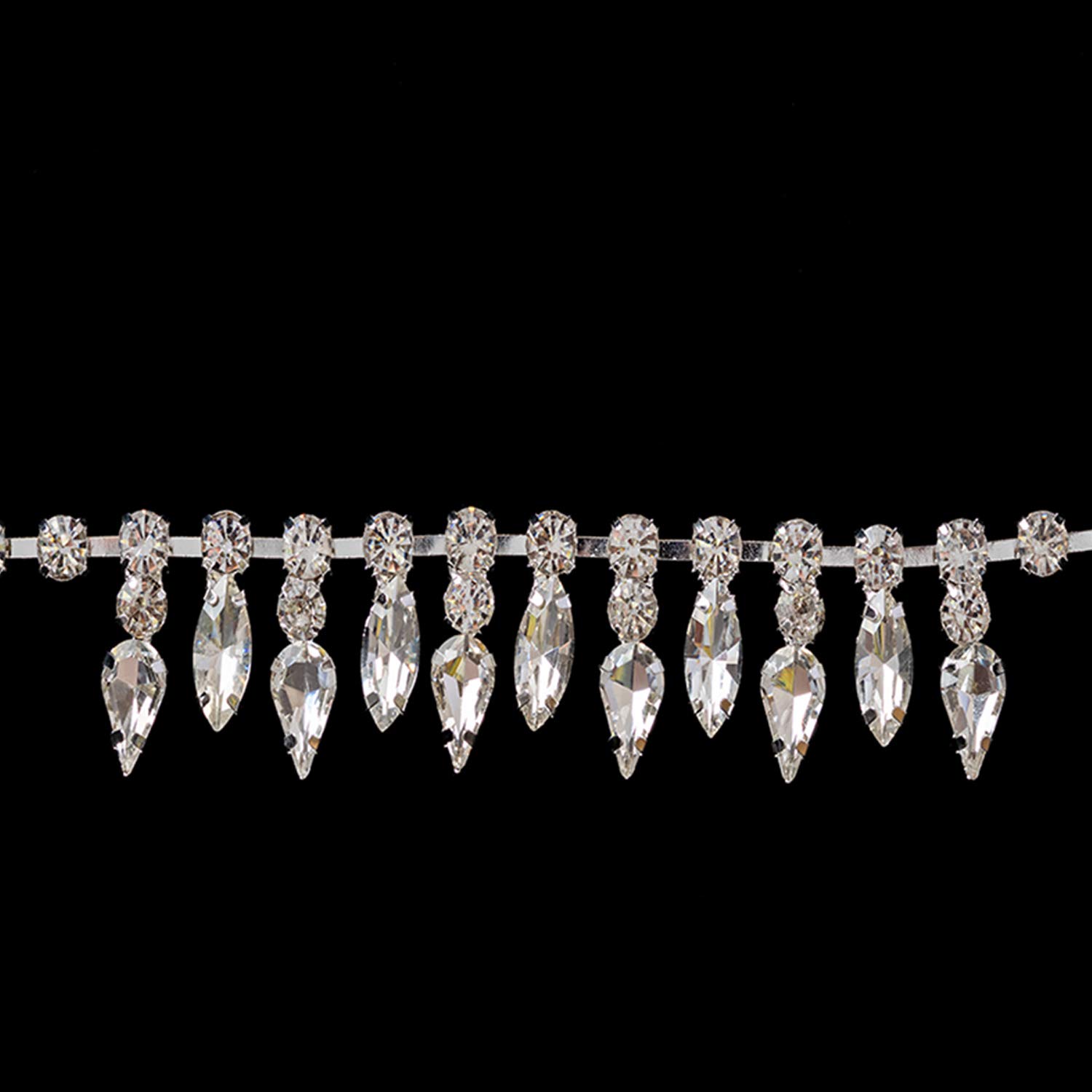 Weddecor 90 Mm X 60 Mm Magnifique Argent Rhinestone Diamante