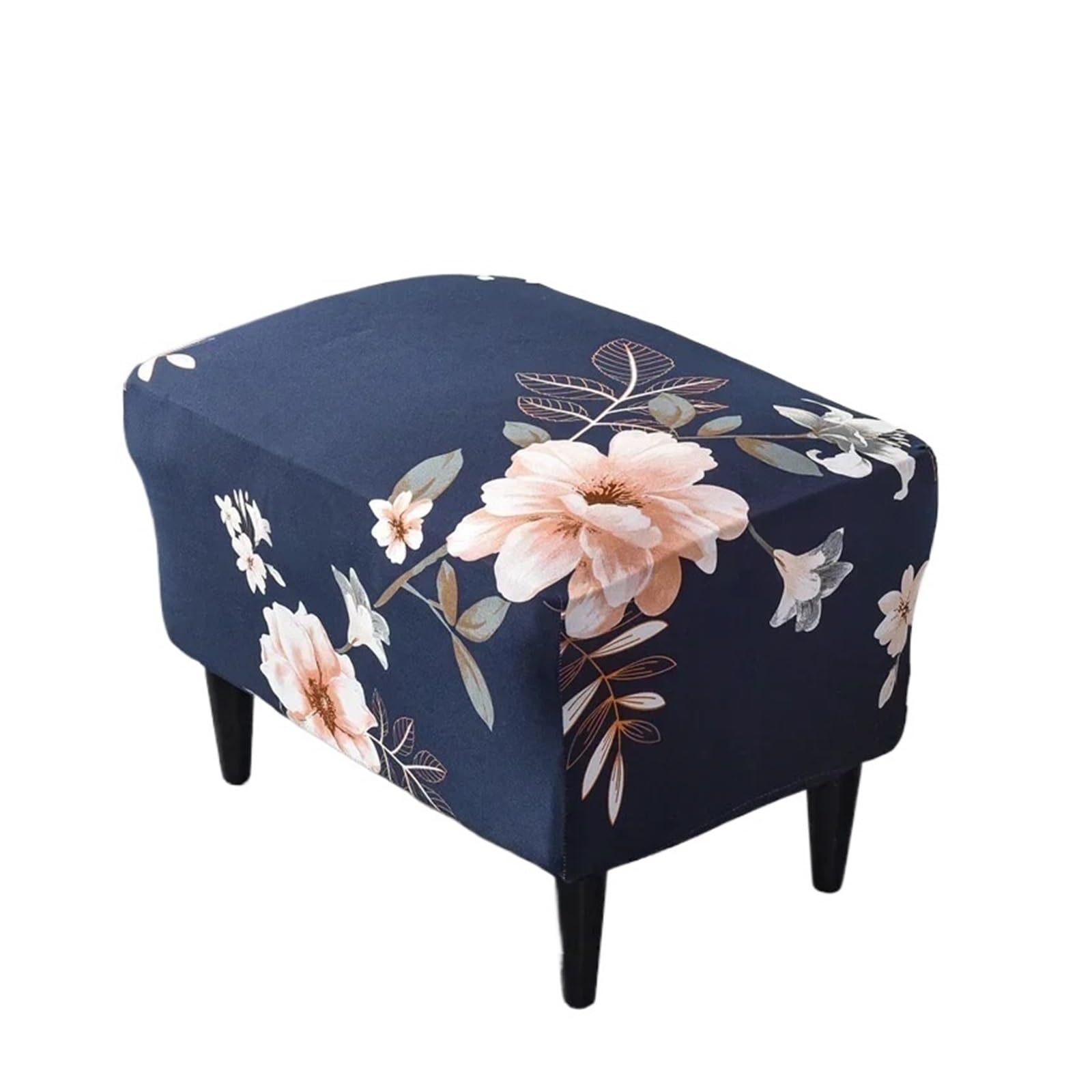 GCYEIDMA Wing Chair Slipcover Floral Printed Wing Chair Cover Stretch Armchair Covers Removable Relax Sofa Slipcovers with Seat Cushion(B10 Footstool Cover)
