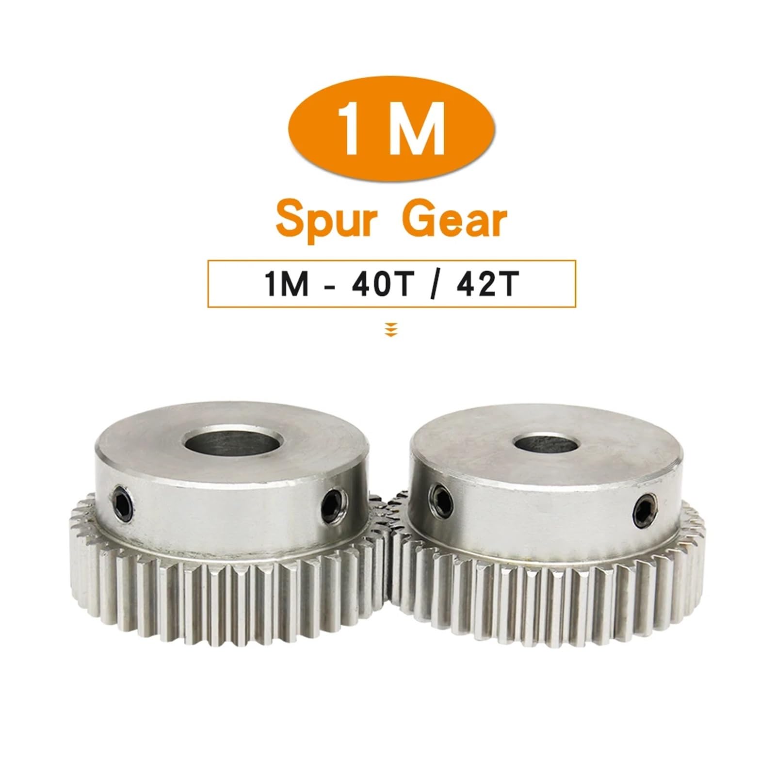 Bevel Gear Pinion Hardware Mechanical 1pcs Gear Wheel 1M-40T/42T Bore Size 8/10/12/14/15mm 304 Stainless Steel Motor Gear Teeth Thickness 10mm Total Height 20mm(8mm-40 Teeth)