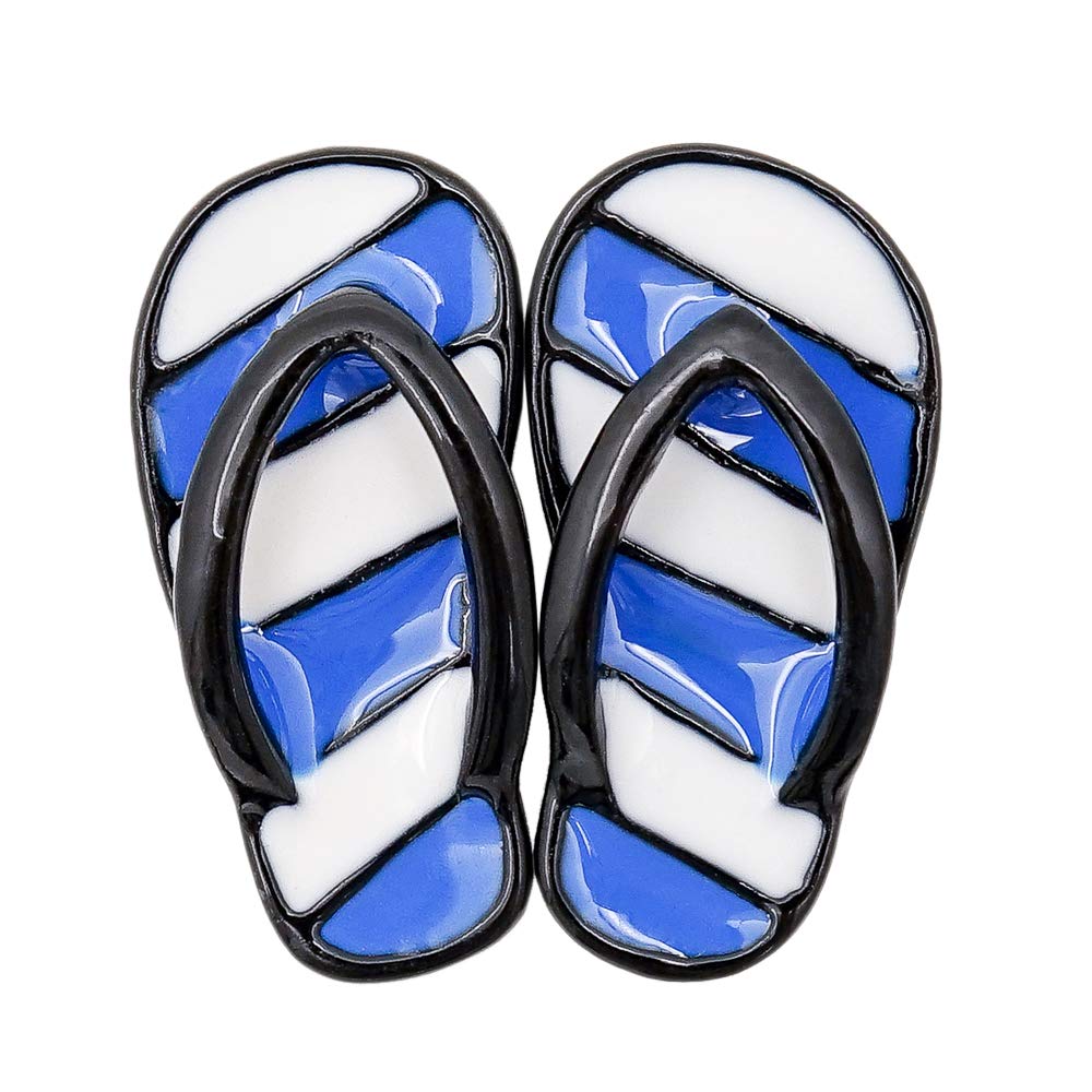 Odoria Tongs miniatures à l'échelle 1/12 Sandales de plage Accessoires pour maison de poupée, bleu