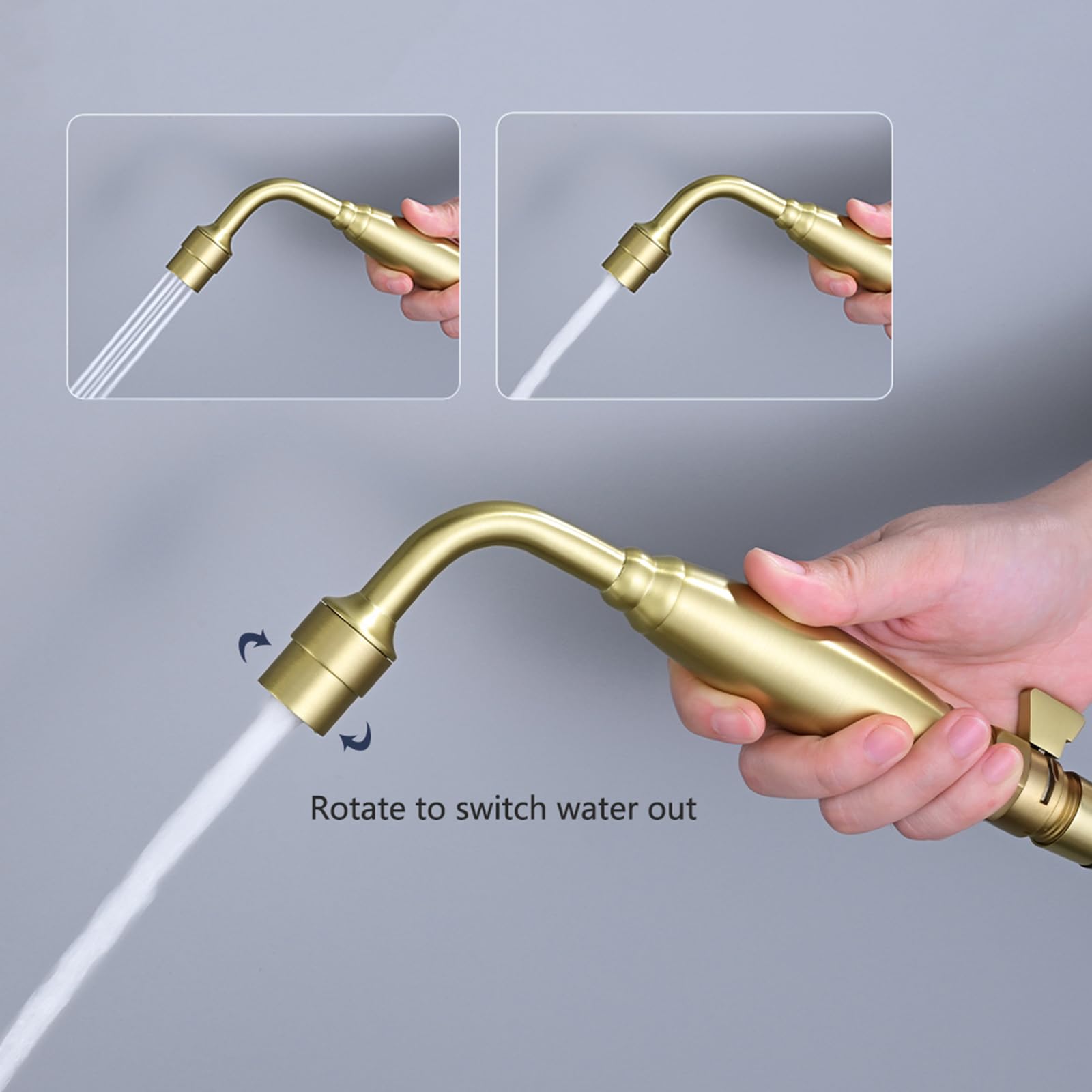 Pulverizador de Bidé de Mano Salida de Agua de Modo Dual Ducha de Bidet para Wc para La Higiene Personal Dorado